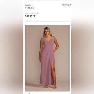 Davids Bridal Bridemaids Dress. Size 20. Color: quartz